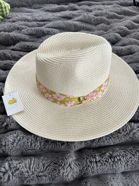 Masters Cream Straw Sun Hat with Pink & Green Azalea Band